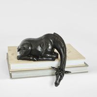 Marcel Sitting Giraffe Sculpture Black