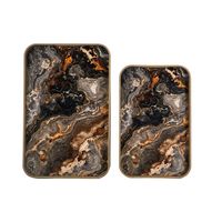 Granite Glass Tray Set of 2