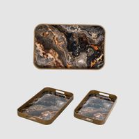Granite Glass Tray Set of 2