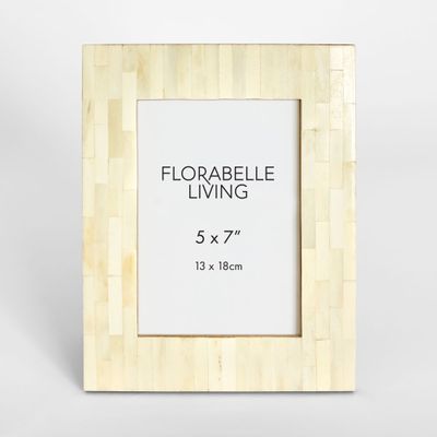 Nira Bone Inlay 5 x 7 " Photo Frame White