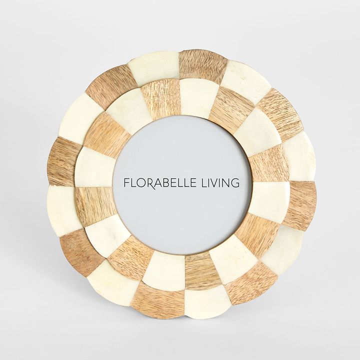 Vena Bone Inlay 4x 4" Photo Frame Natural & White