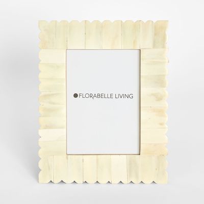 Rhea Bone Inlay 5 x 7 " Photo Frame White