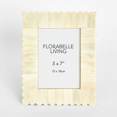 Rhea Bone Inlay 5 x 7 " Photo Frame White