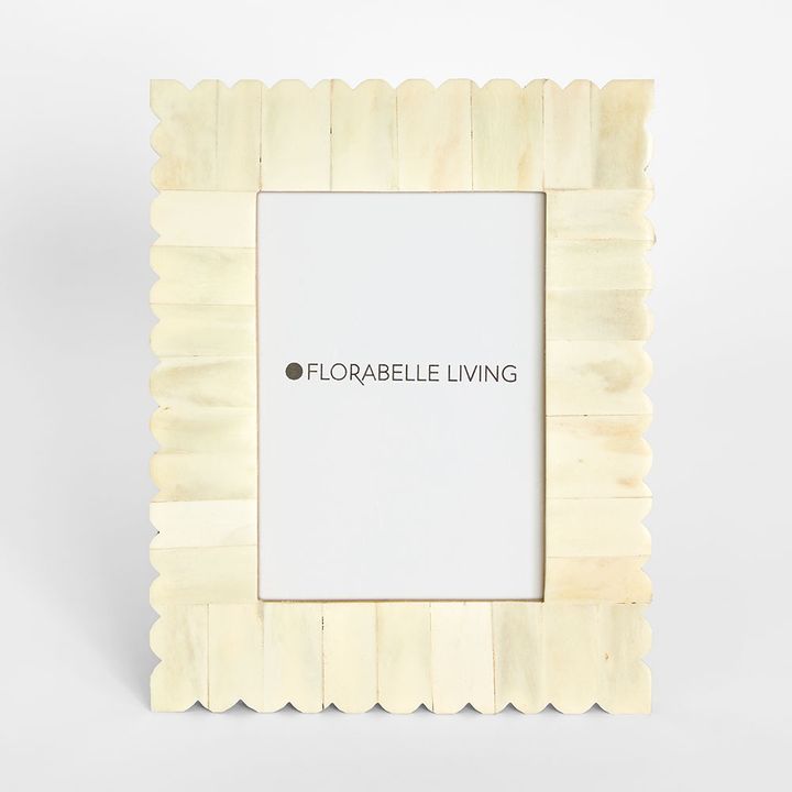 Rhea Bone Inlay 5 x 7 " Photo Frame White