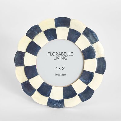 Vena Bone Inlay 4x 4" Photo Frame Black & White