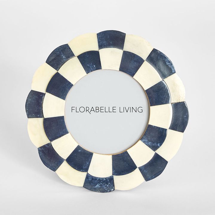 Vena Bone Inlay 4x 4" Photo Frame Black & White