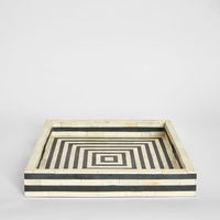 Reed Bone Inlay Tray Black & White