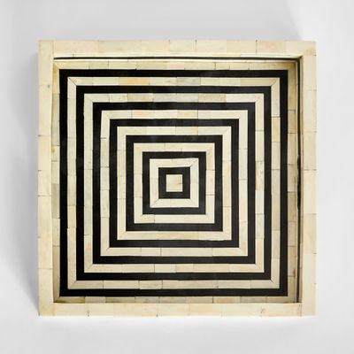Reed Bone Inlay Tray Black & White