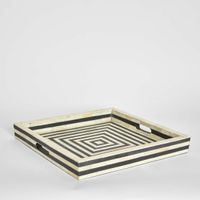 Reed Bone Inlay Tray Black & White