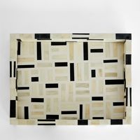 Cubo Bone Inlay Tray White & Black