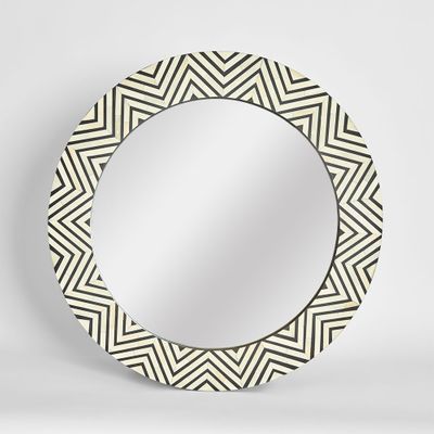 Zola Bone Inlay Mirror Black & White