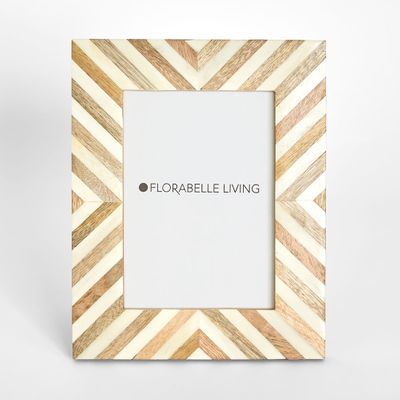 Tova Bone Inlay 5 x 7 " Photo Frame Natrual & White