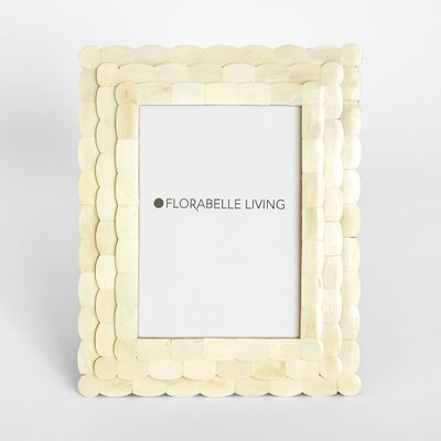 Weva Bone Inlay 5 x 7 " Photo Frame White