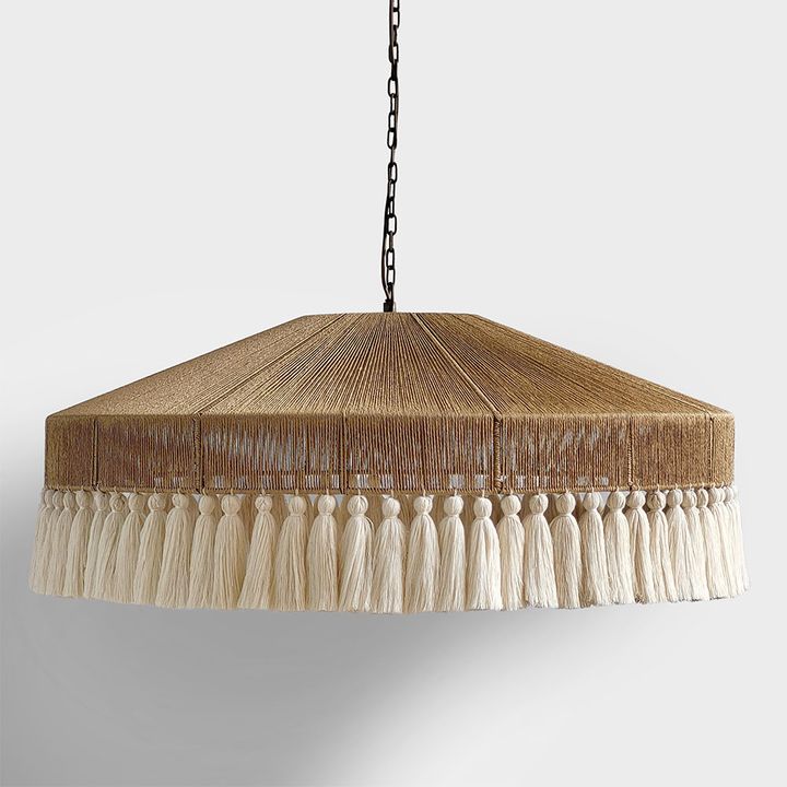 Arignon Raffia Peper and Cotton Ceiling Pendant large