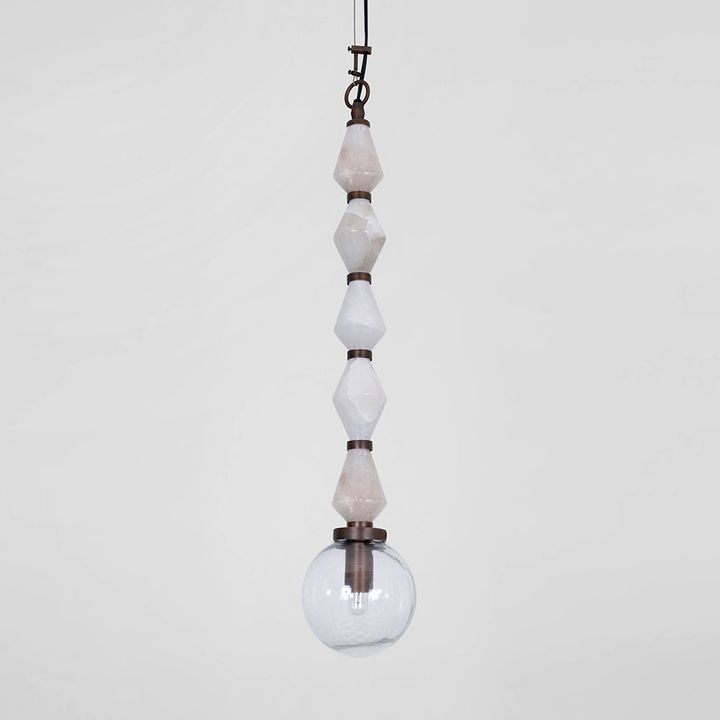 Sea Mist Stone Beads Ceiling Pendant
