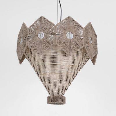 Havana Rattan and Jute Chandelier