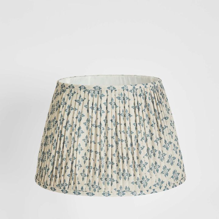 Viscose Linen Drum Lamp Shade XL Blue