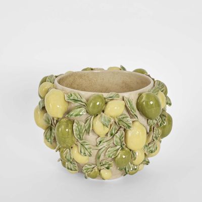 Lemon Vase Green & Yellow