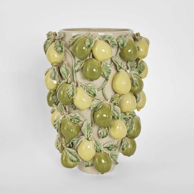 Pear Tall Vase Green & Yellow