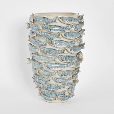 Reef Tall Vase Blue & White