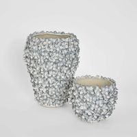 Bloom Vase Short
 Blue & White