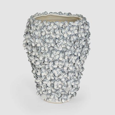 Bloom Vase Tall Blue & White