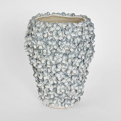 Bloom Vase Tall Blue & White