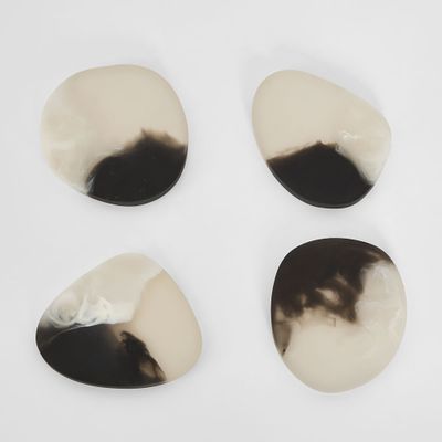 Halo Set of 4 Resin Coasters Black & White