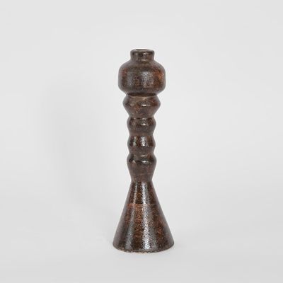 Lume Pillar Candle Stand Brown