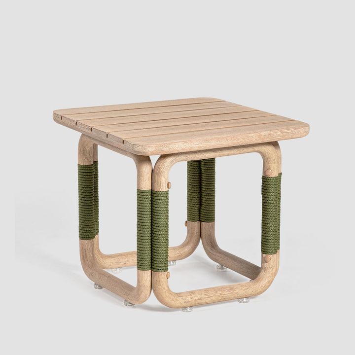 Vita Outdoor Side Table Natural & Green