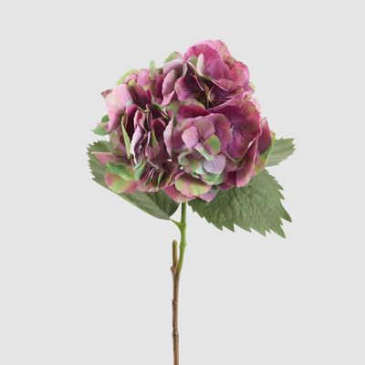 Hydrangea Large Stem With Leaves 75cm Dark Pink