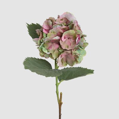 Hydrangea Large Stem With Leaves 75cm Light Pink