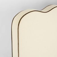 Avoca Bedhead King Ivory with Chocolate Piping