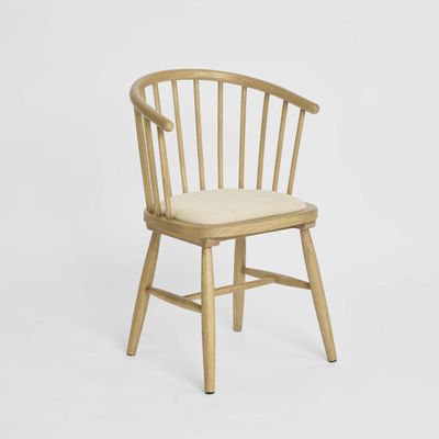 Round Curved Strip Back Dining Chair Natural