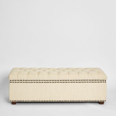 Queenscliff Tufted Storage Ottoman Beige