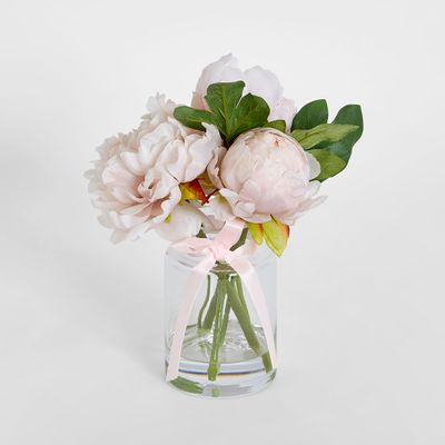 Peony Arrangement in Vase 23cm Pink