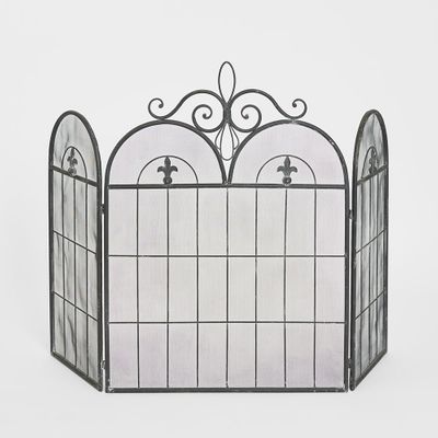 Fleur De Lys Firescreen Black