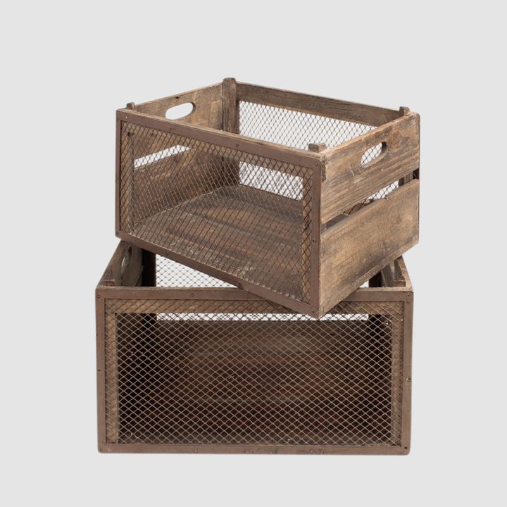 Colmar Set of 2 Chicken Wire Crates