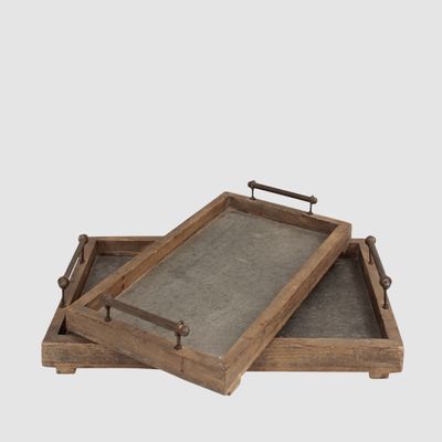 Colmar Set of 2 Metal Base Trays