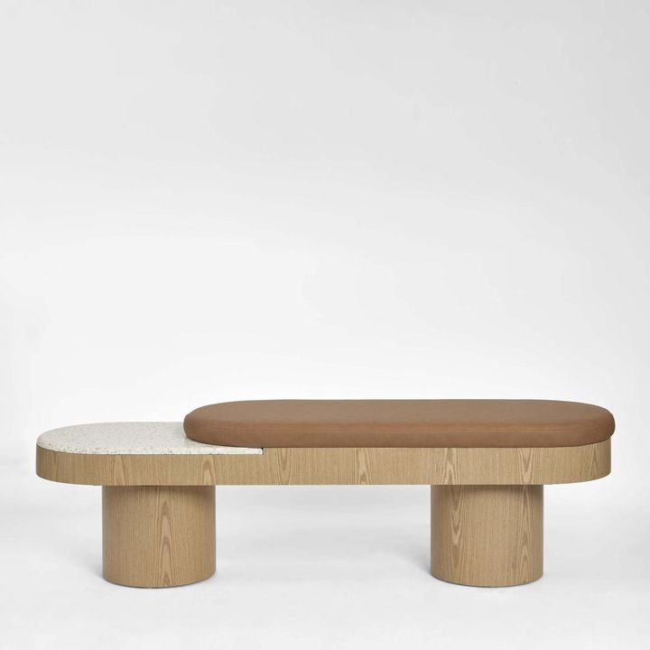 Arlo Bench Light Oak & Terrazzo