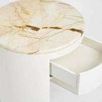 Sable Bedside Matt Brown Vein Marble/High Gloss