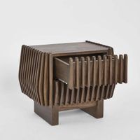 Bow 2 Drawer Bedside Dark Walnut