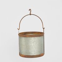 Set of 3 Bucket Planters Zinc