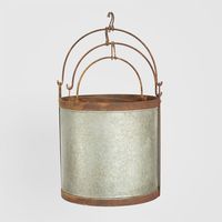 Set of 3 Bucket Planters Zinc