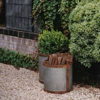 Set of 3 Bucket Planters Zinc