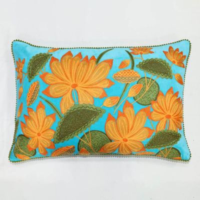 Sunflower Cushion 40x60cm Aqua