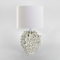 Londolozi Ceramic Table Lamp with Linen Shade Cream