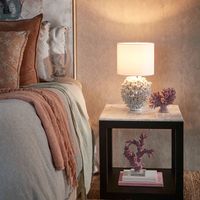 Londolozi Ceramic Table Lamp with Linen Shade Cream