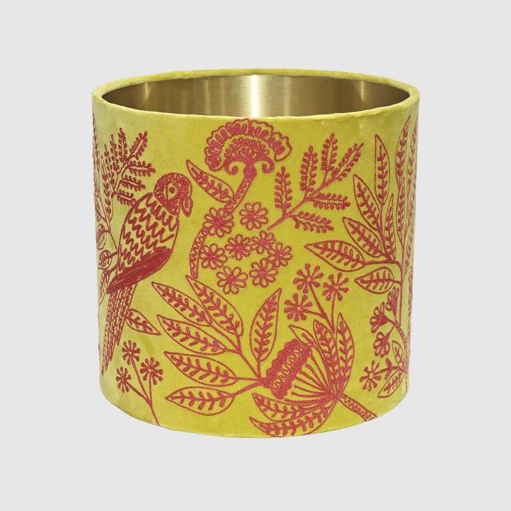 Jungle Bird Drum Shade Medium Yellow & Fushcia
