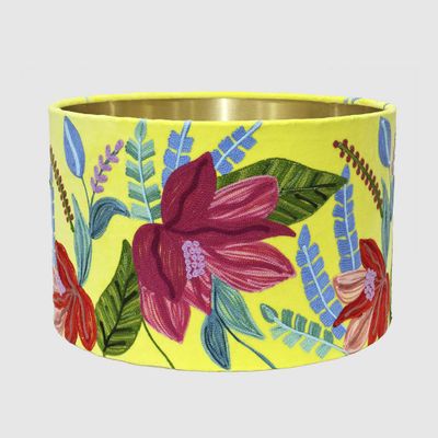 Tropical Drum Shade 40x25cm Yellow